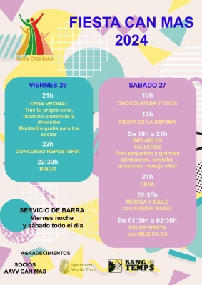 Programa d'actes de la Festa Major de Can Mas