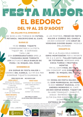 Programa de la Festa Major del Bedorc